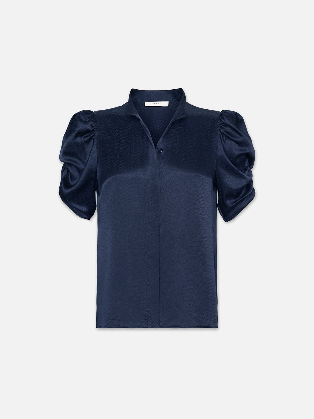 Puff Sleeve Blouse in Navy - 1