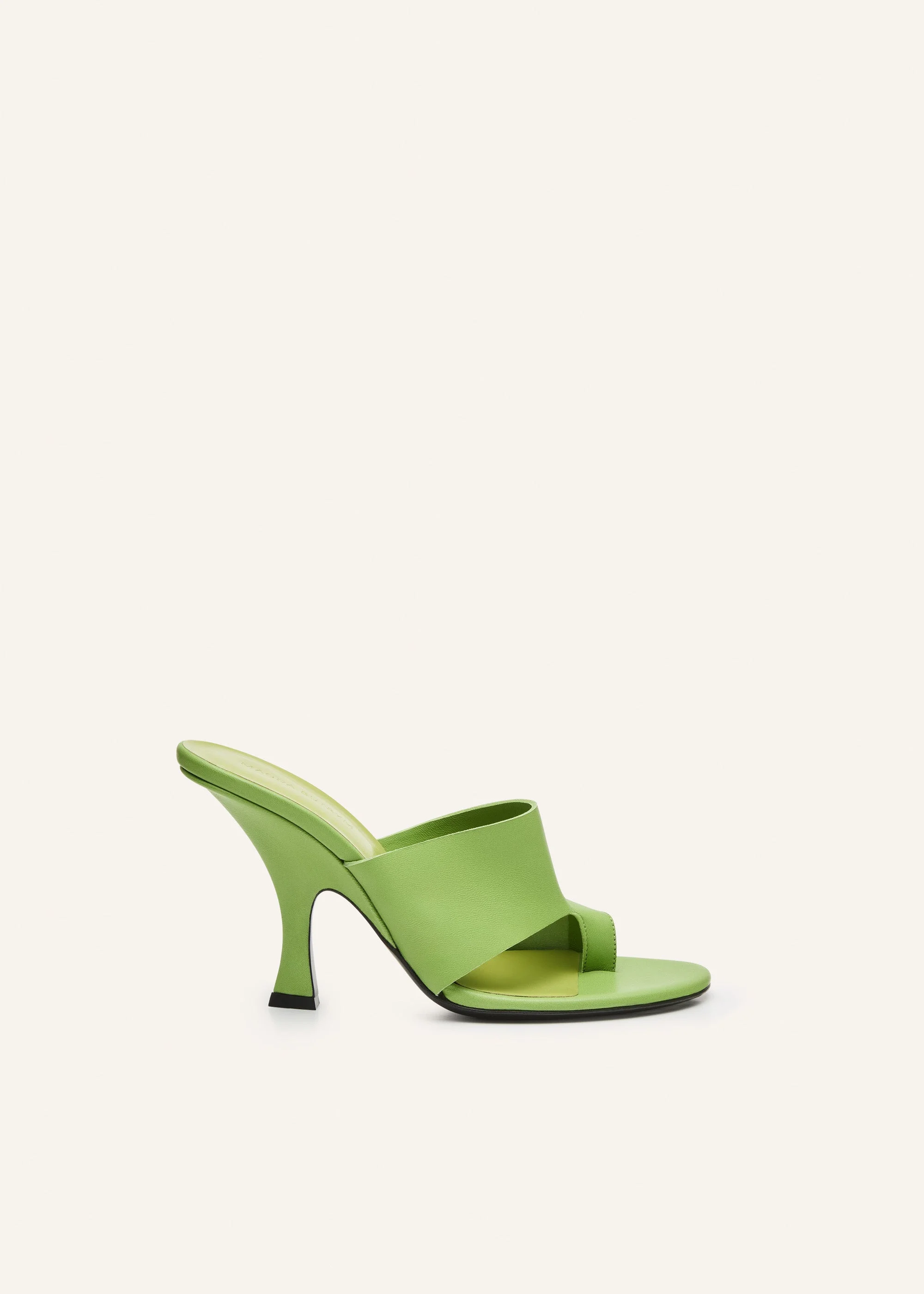 Flare heel thong sandals in light green - 1
