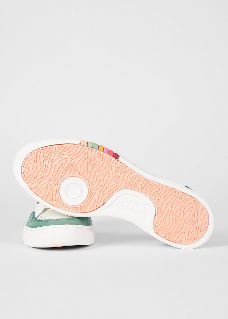Paul Smith Women's White and Petrol 'Hillstar' Trainers outlook