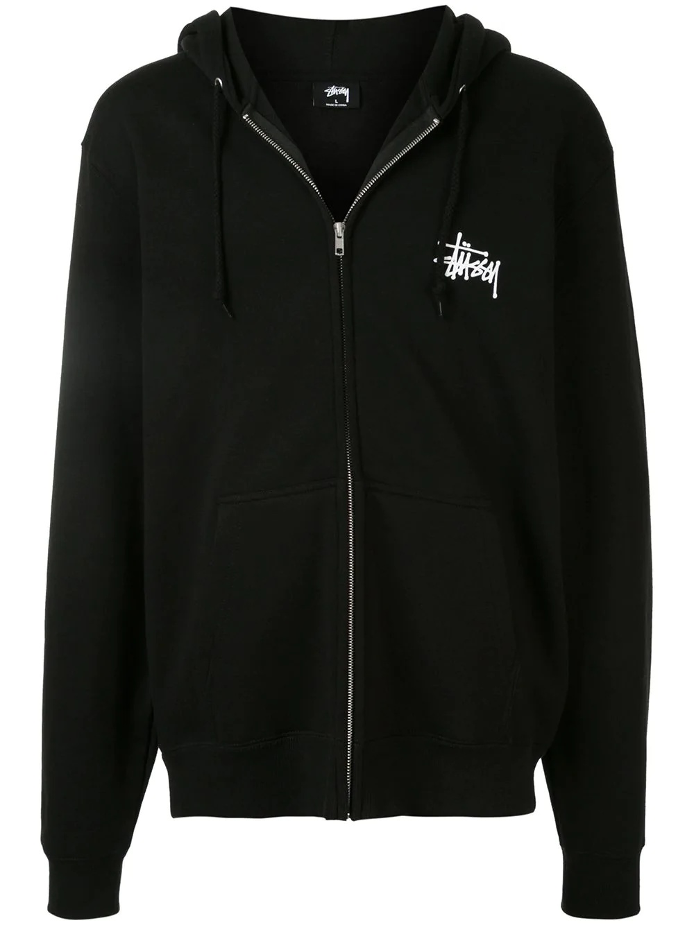 logo printed zipped hoodie - 1