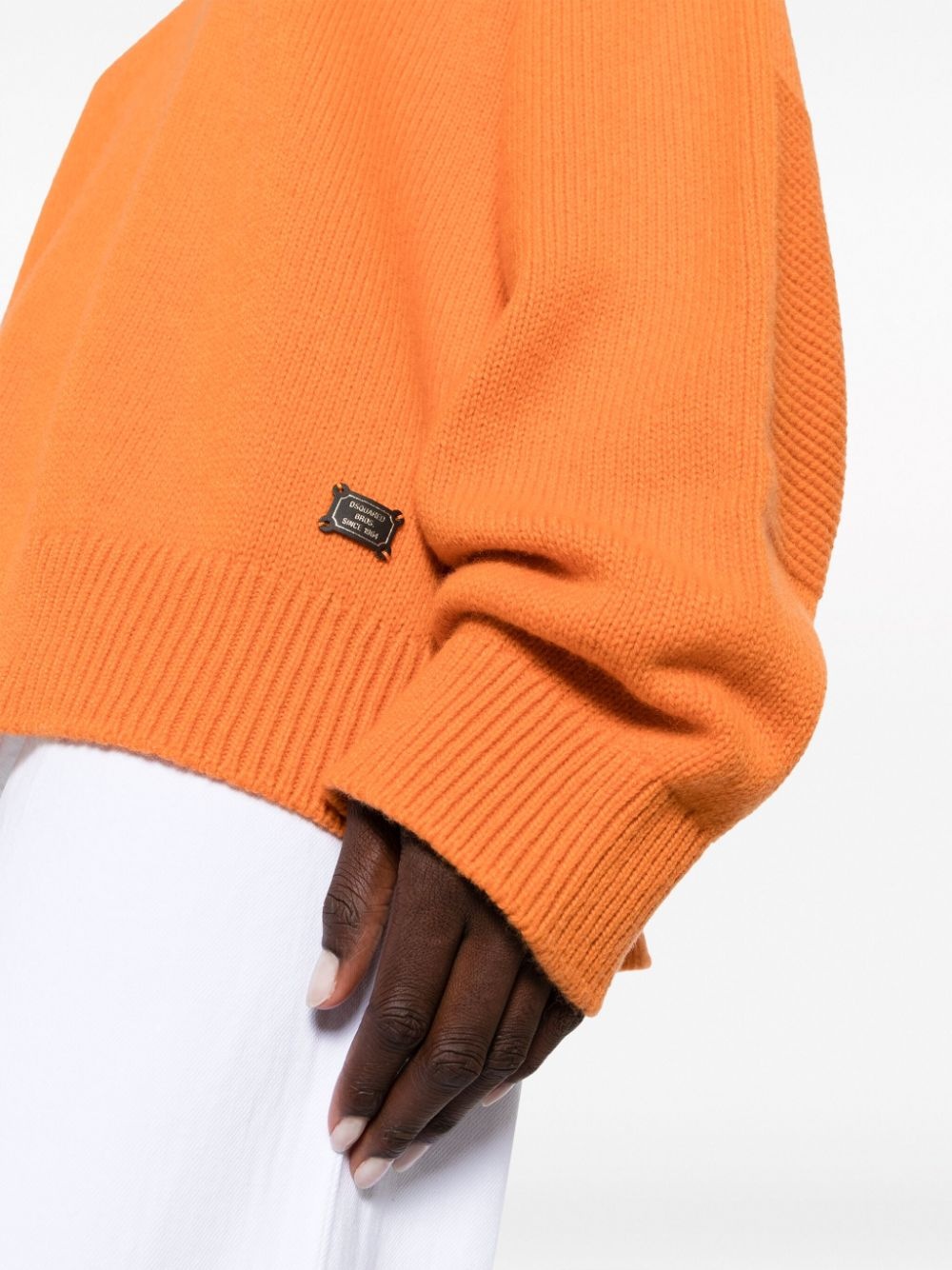 wool-cashmere drop shoulder jumper - 5