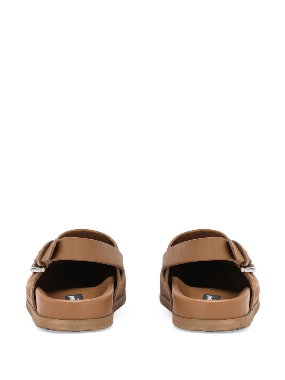 logo-plaque suede mules - 3