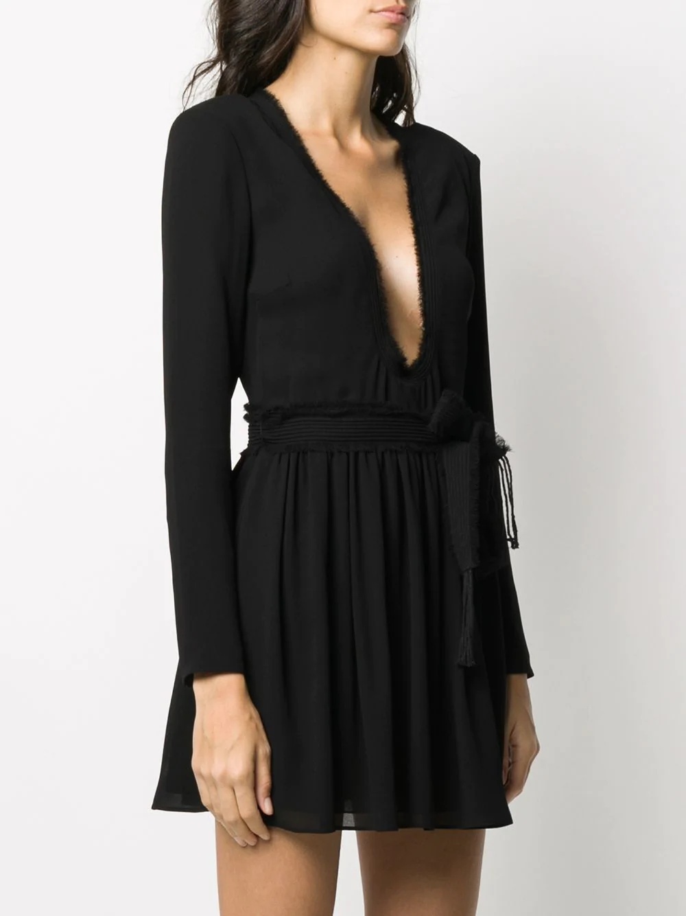 plunge V-neck dress - 3