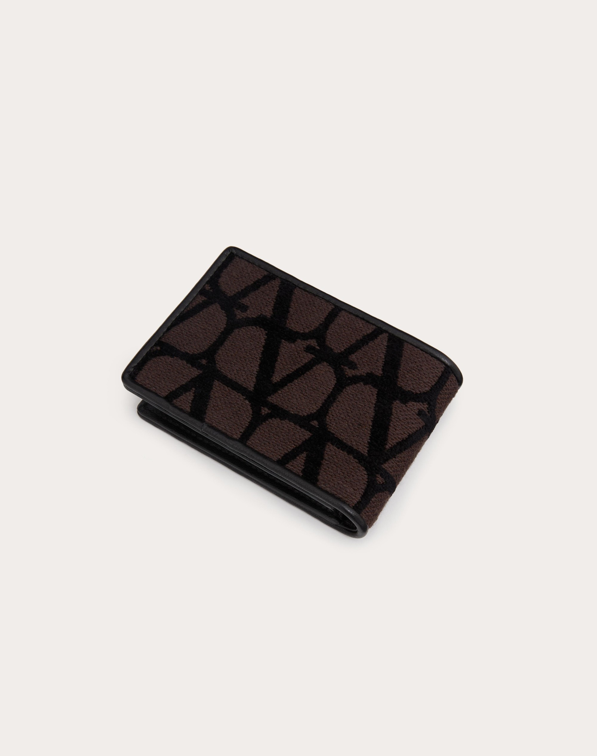 TOILE ICONOGRAPHE WALLET FOR US DOLLARS WITH LEATHER DETAILS - 3