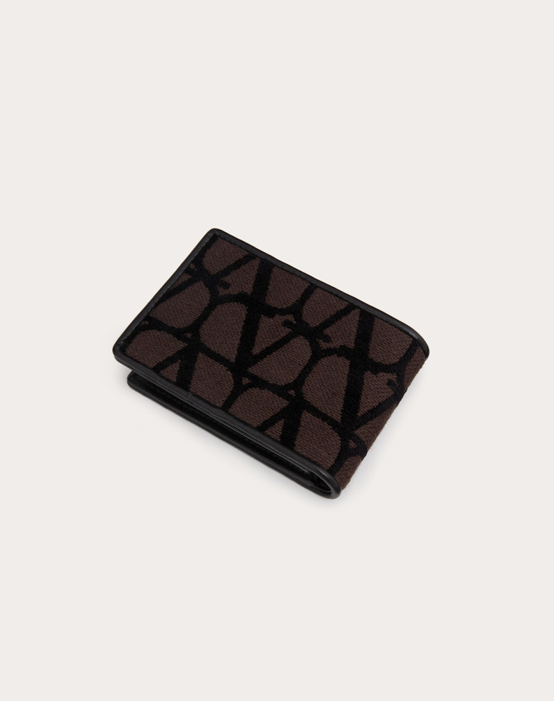 TOILE ICONOGRAPHE WALLET FOR US DOLLARS WITH LEATHER DETAILS 3