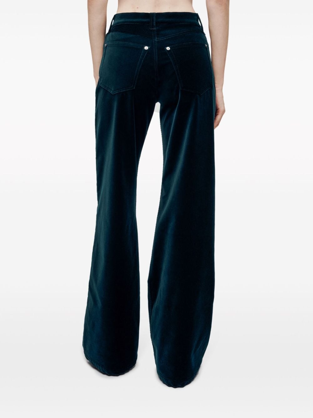 wide-leg velvet trousers - 4