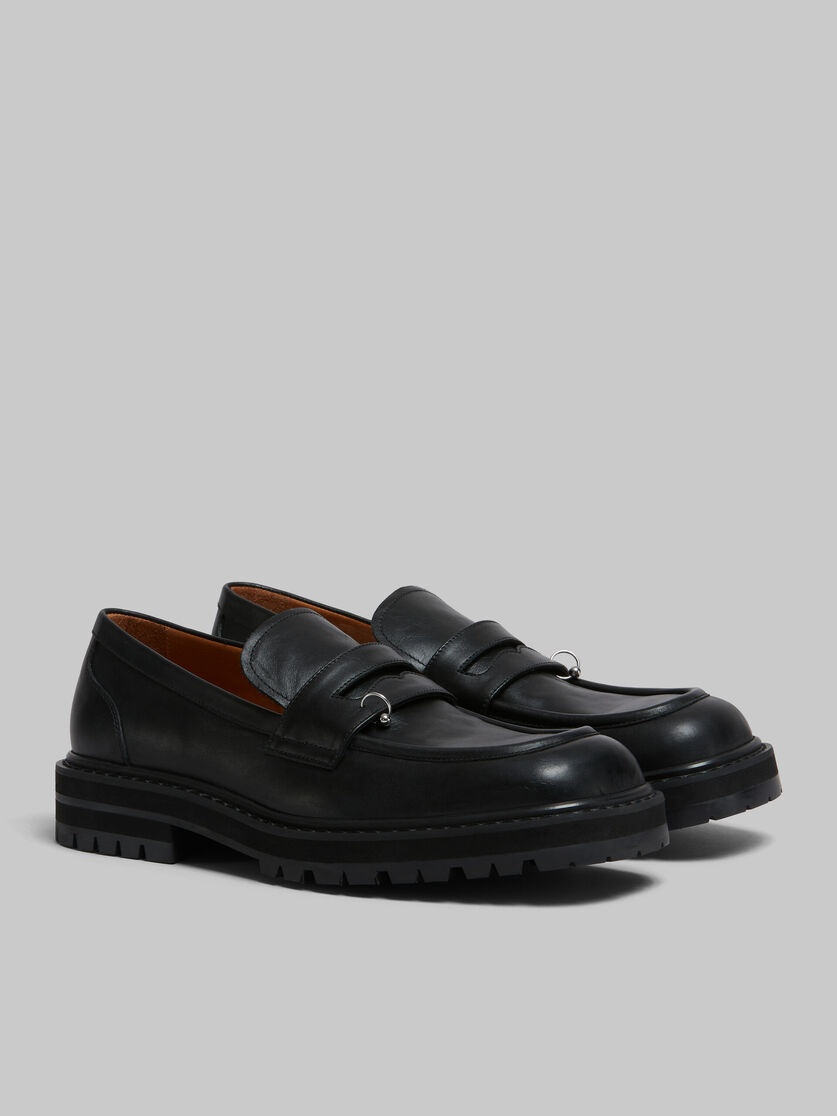 Marni BLACK LEATHER PIERCING 2.0 CHUNKY LOAFER | REVERSIBLE