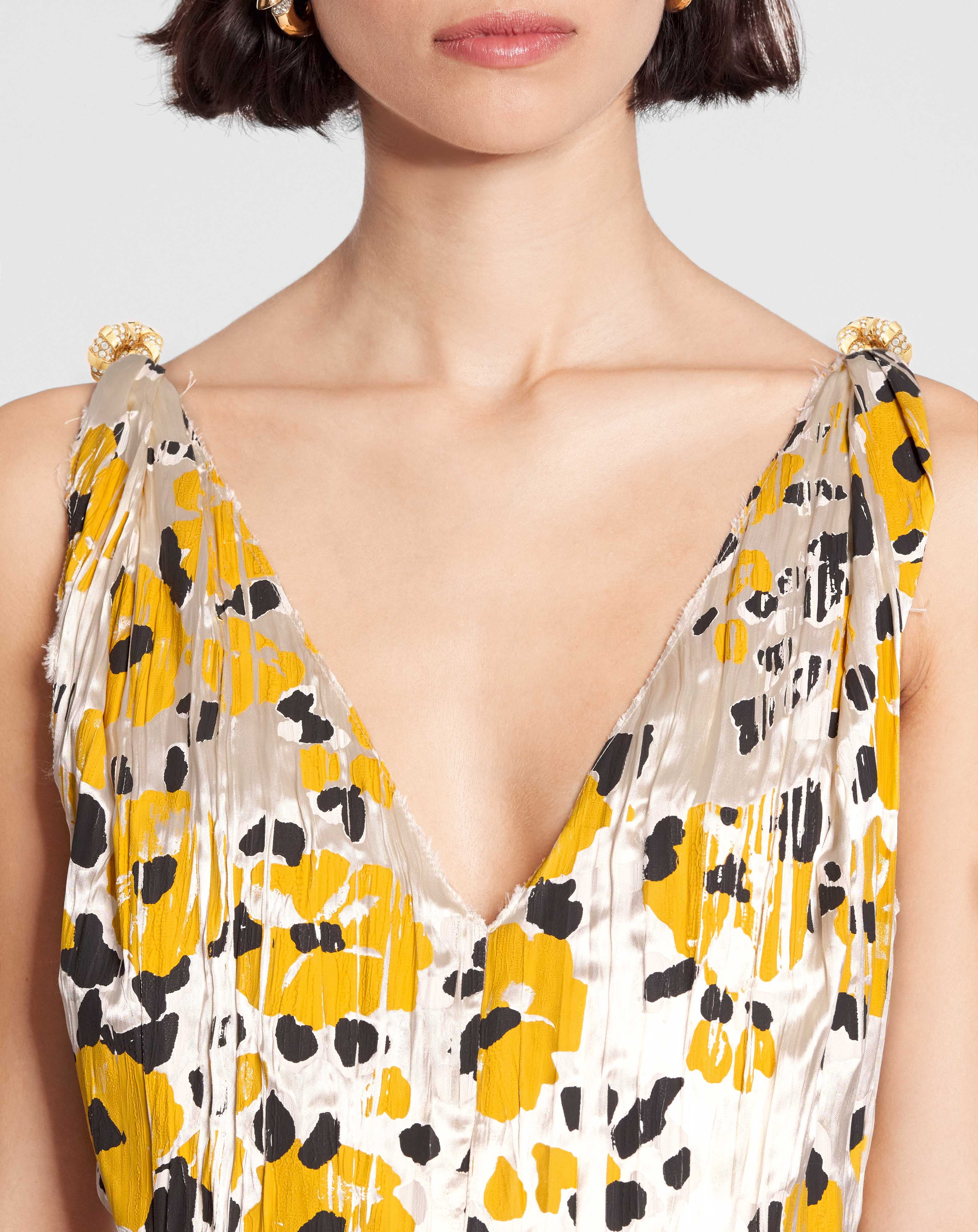 SLEEVELESS LONG PRINTED DRESS - 5