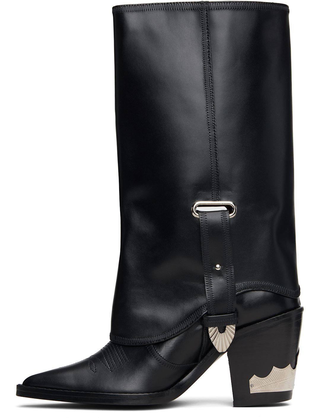 Black Western Style Tall Boot - 3