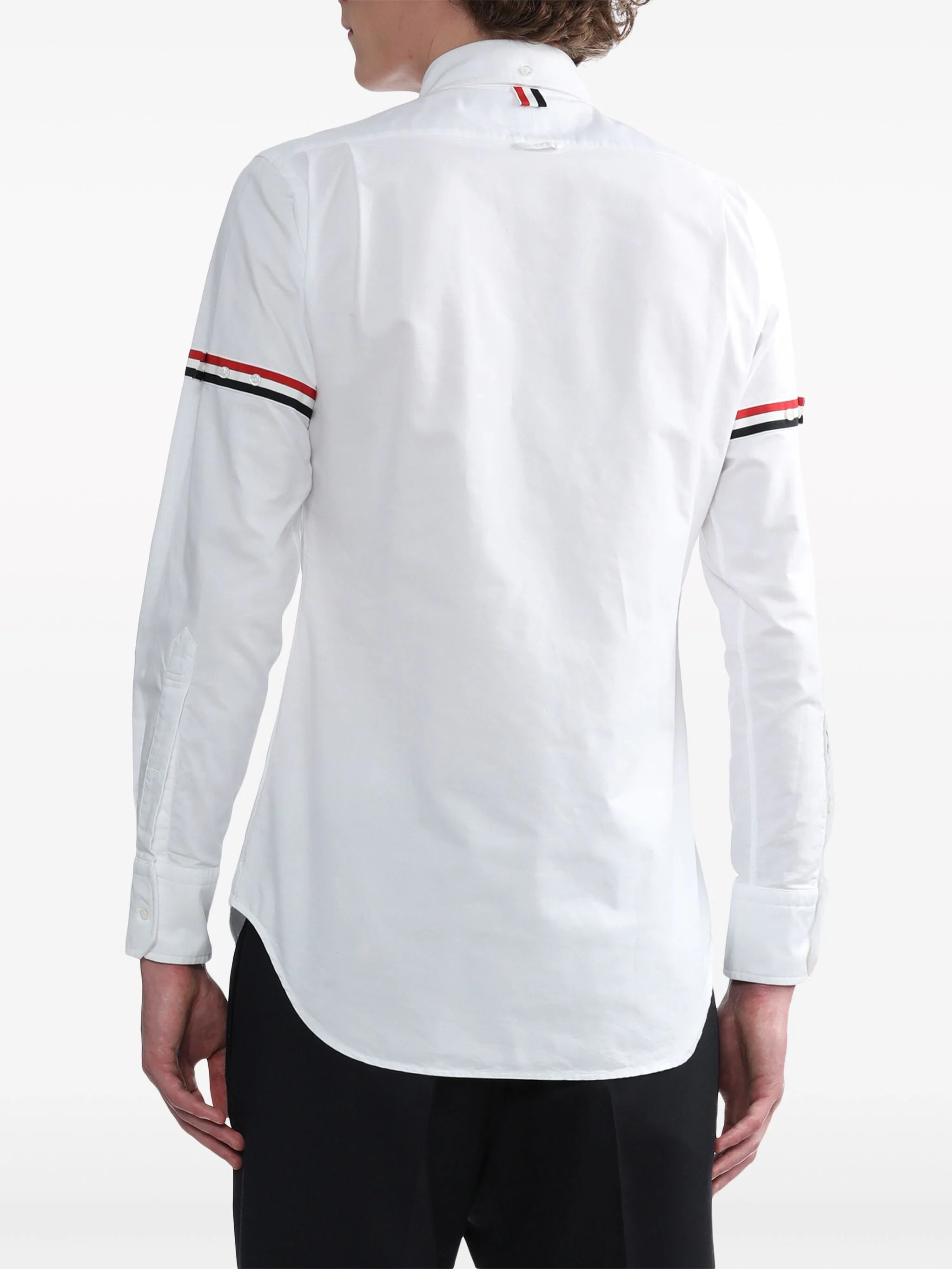 THOM BROWNE Men Classic Long Sleeve Button Down Point Shirt W/ GG Armband In Oxford - 2