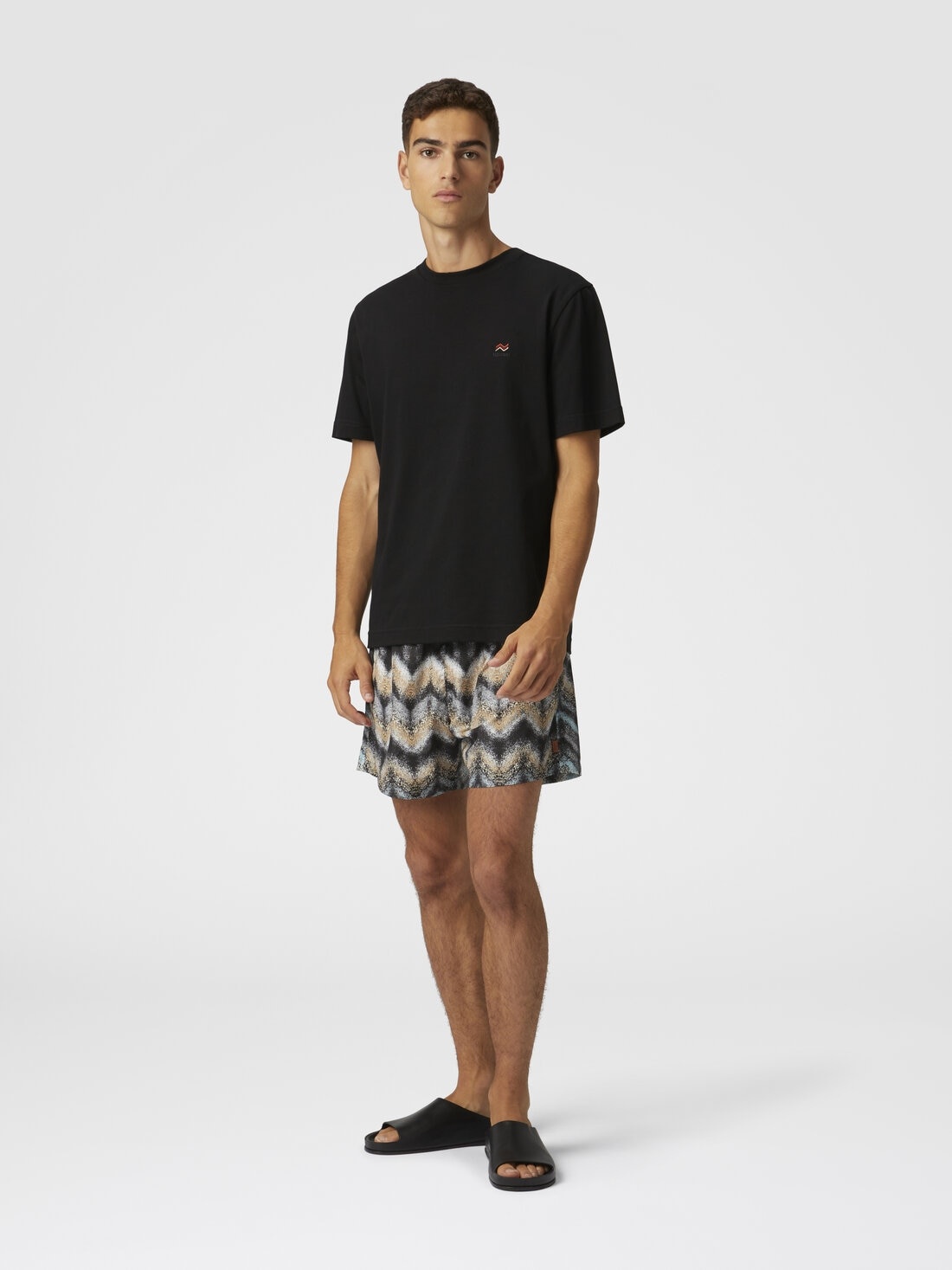 Crew Neck T-Shirt in Cotton with Embroidery and Logo - 2