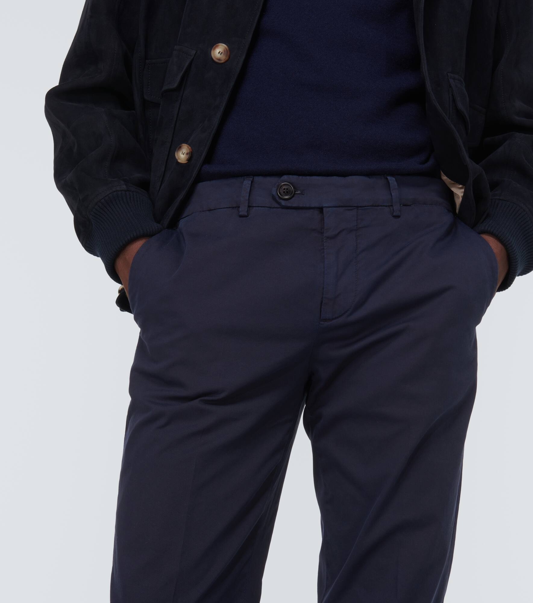 Cotton-blend slim pants - 5