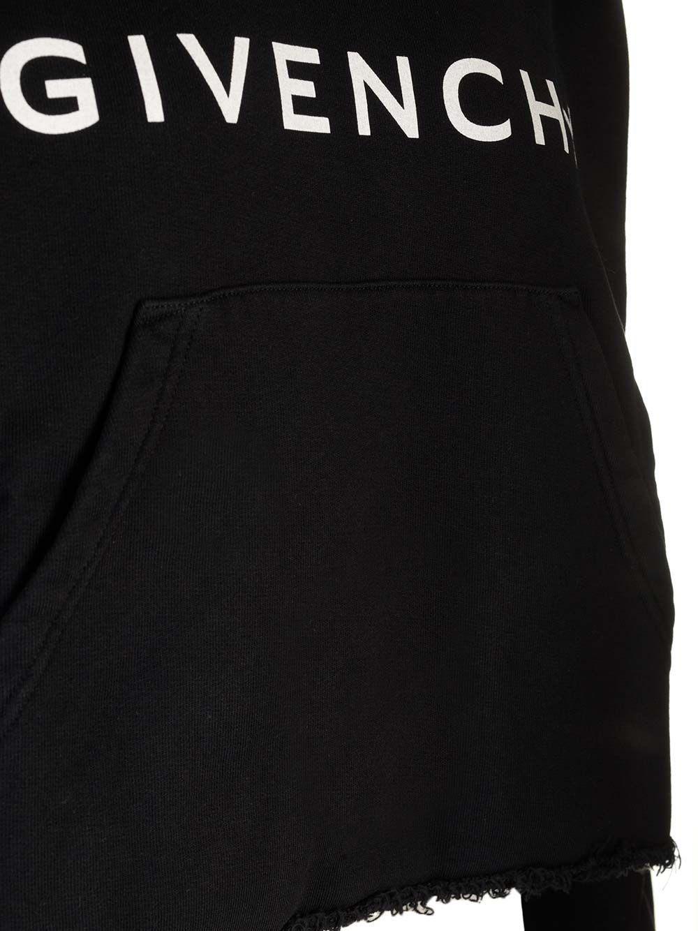 Black Cropped Hoodie Sweatshirts Black - 3