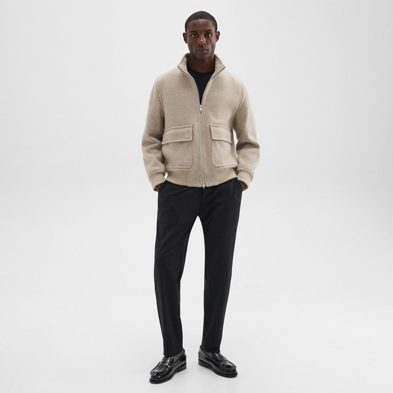 Theory Straight Bomber Jacket in Mélange Wool-Blend Melton outlook