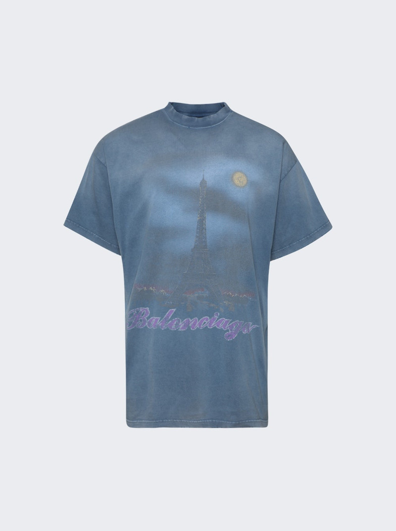 Paris Moon Oversized Tee Faded Blue 1