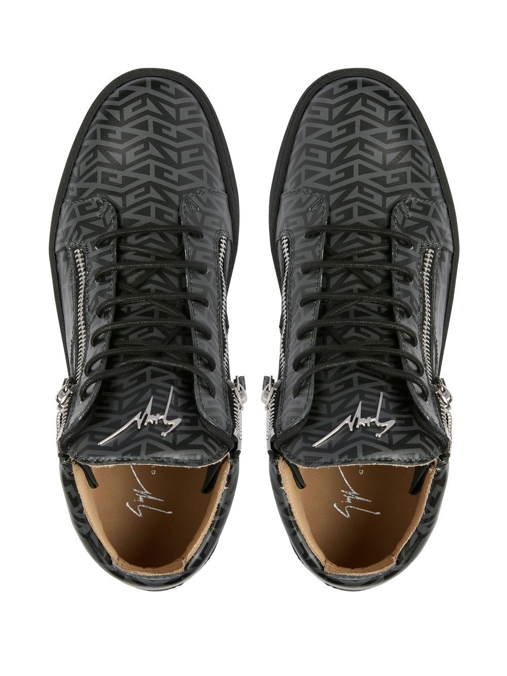 Kriss monogram-print mid-top sneakers - 4