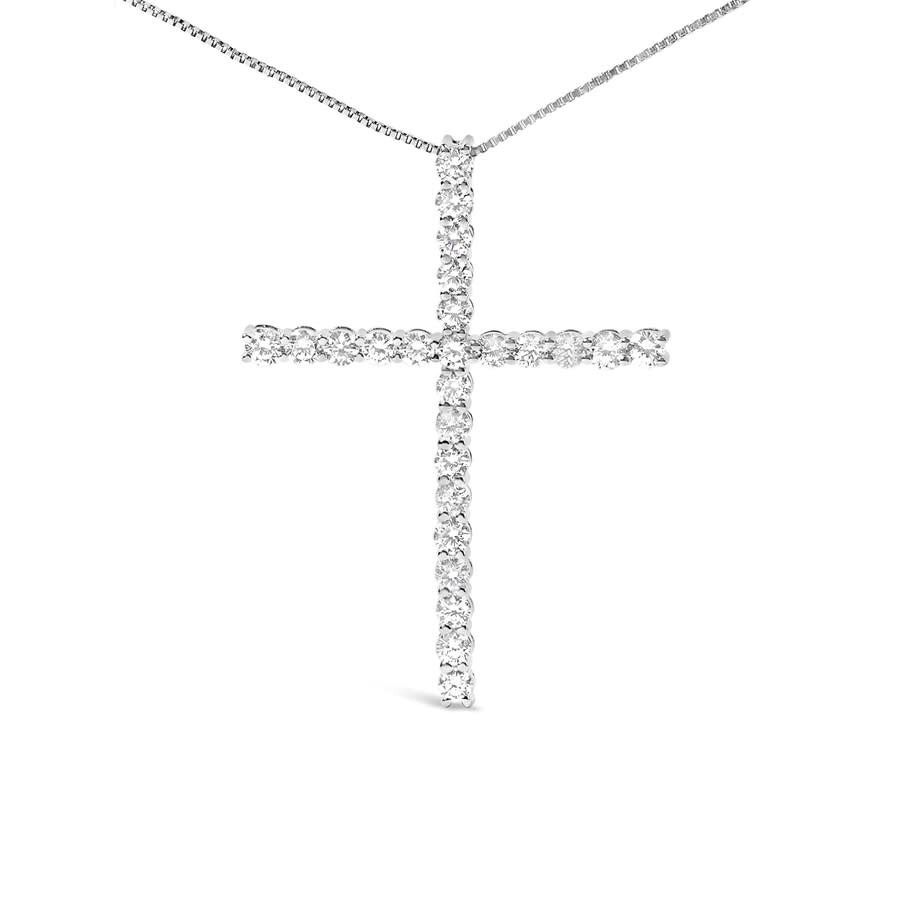 Haus Of Brilliance - Haus of Brilliance 14K White Gold 2.0 Cttw Lab Grown Diamond Cross 18" Inch Pendant Necklace (F-G ,  - 2
