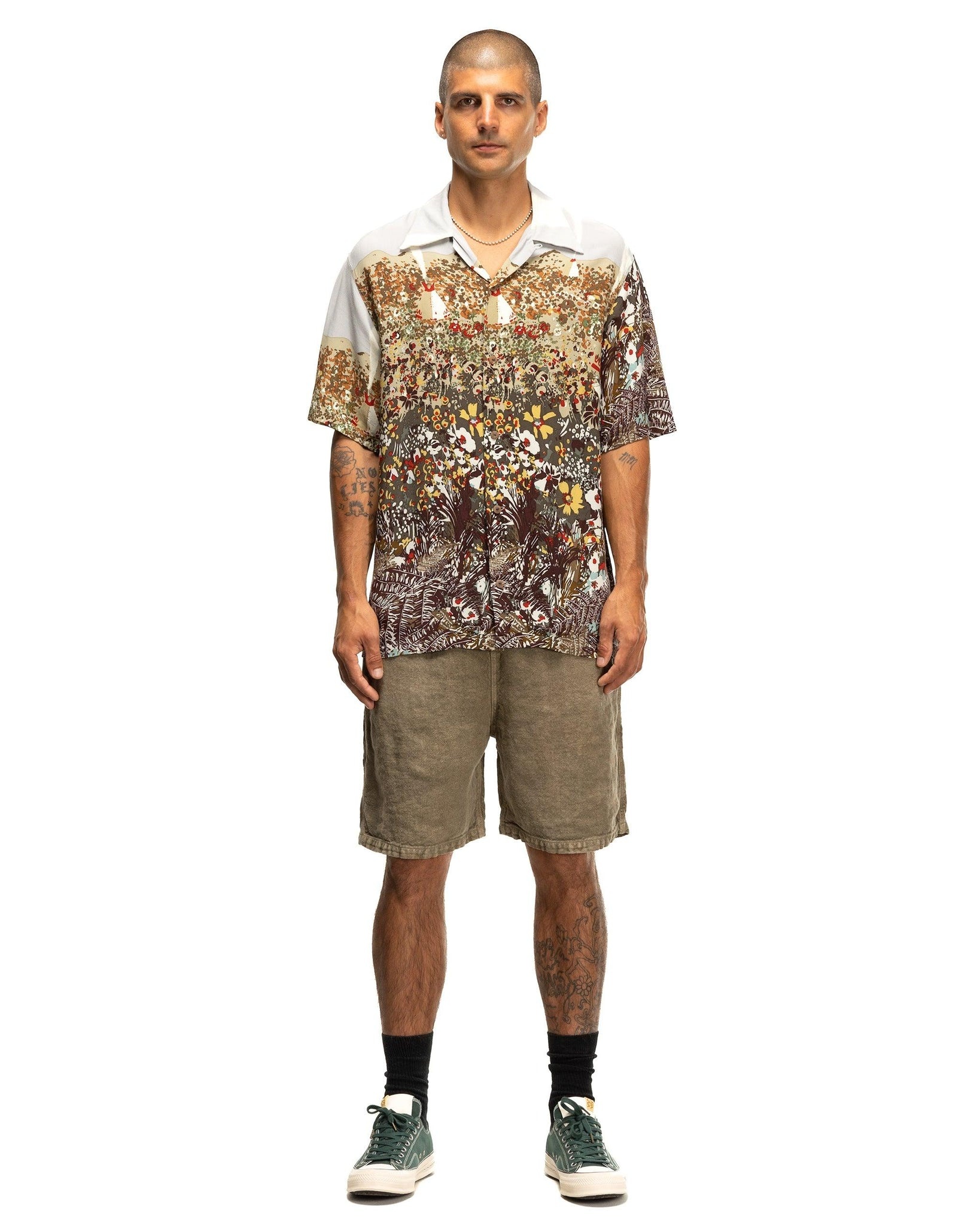 Rayon NABAJO LAND Aloha Shirt Light Grey - 2