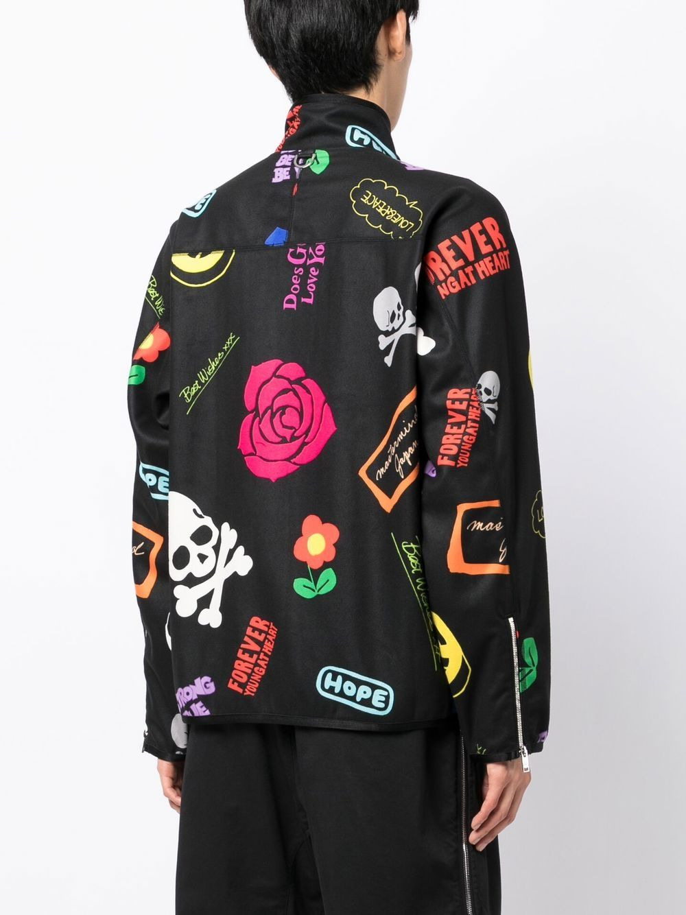 graphic-print zip-up bomber jacket - 4