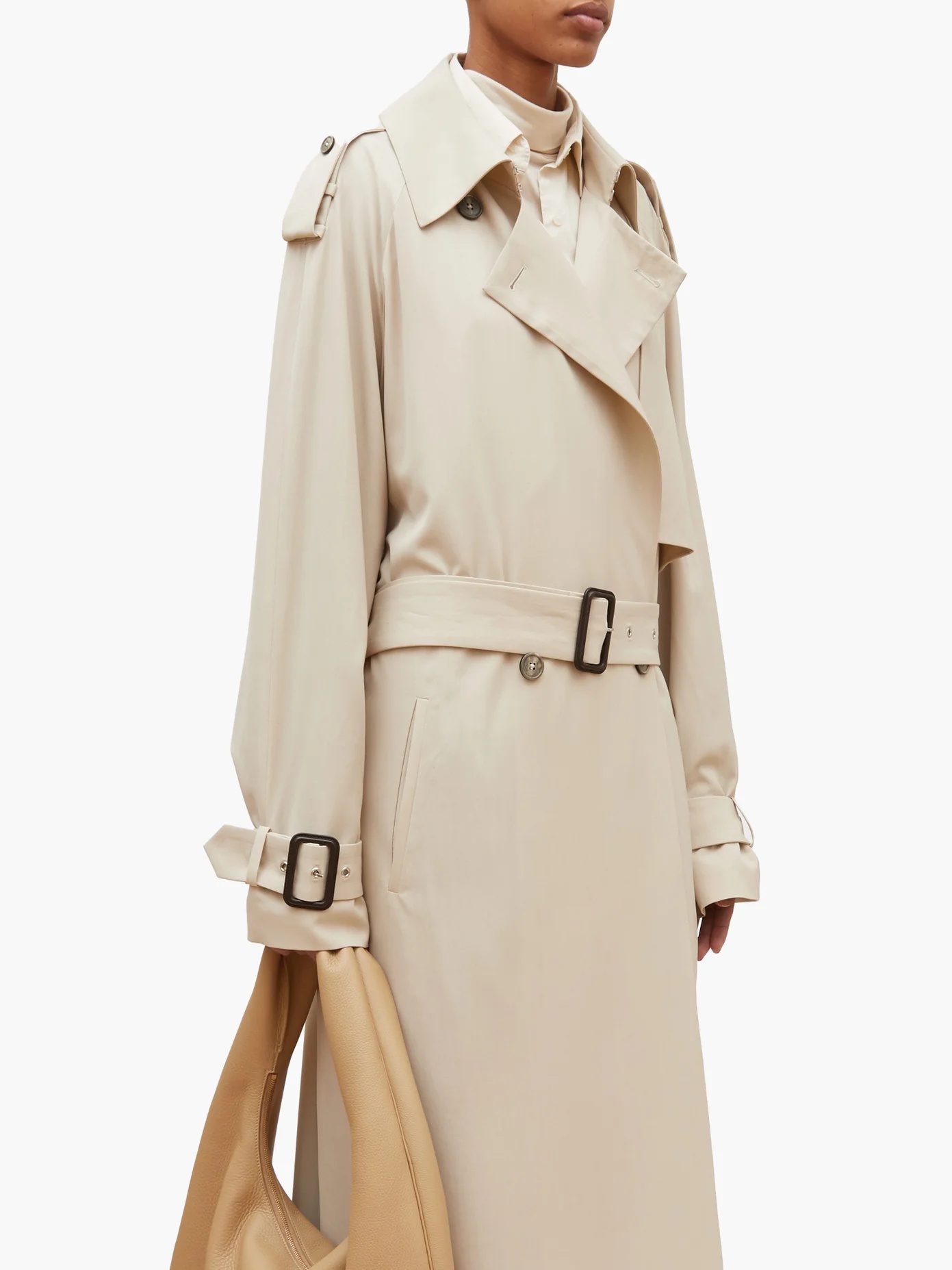 Yeli double-breasted maxi trench coat - 6