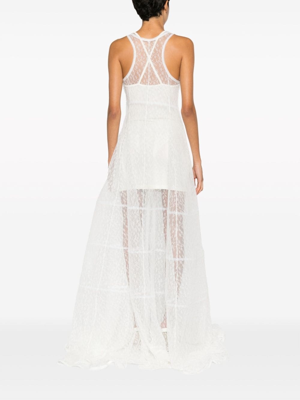 La robe Dentelle sheer panelled gown - 4