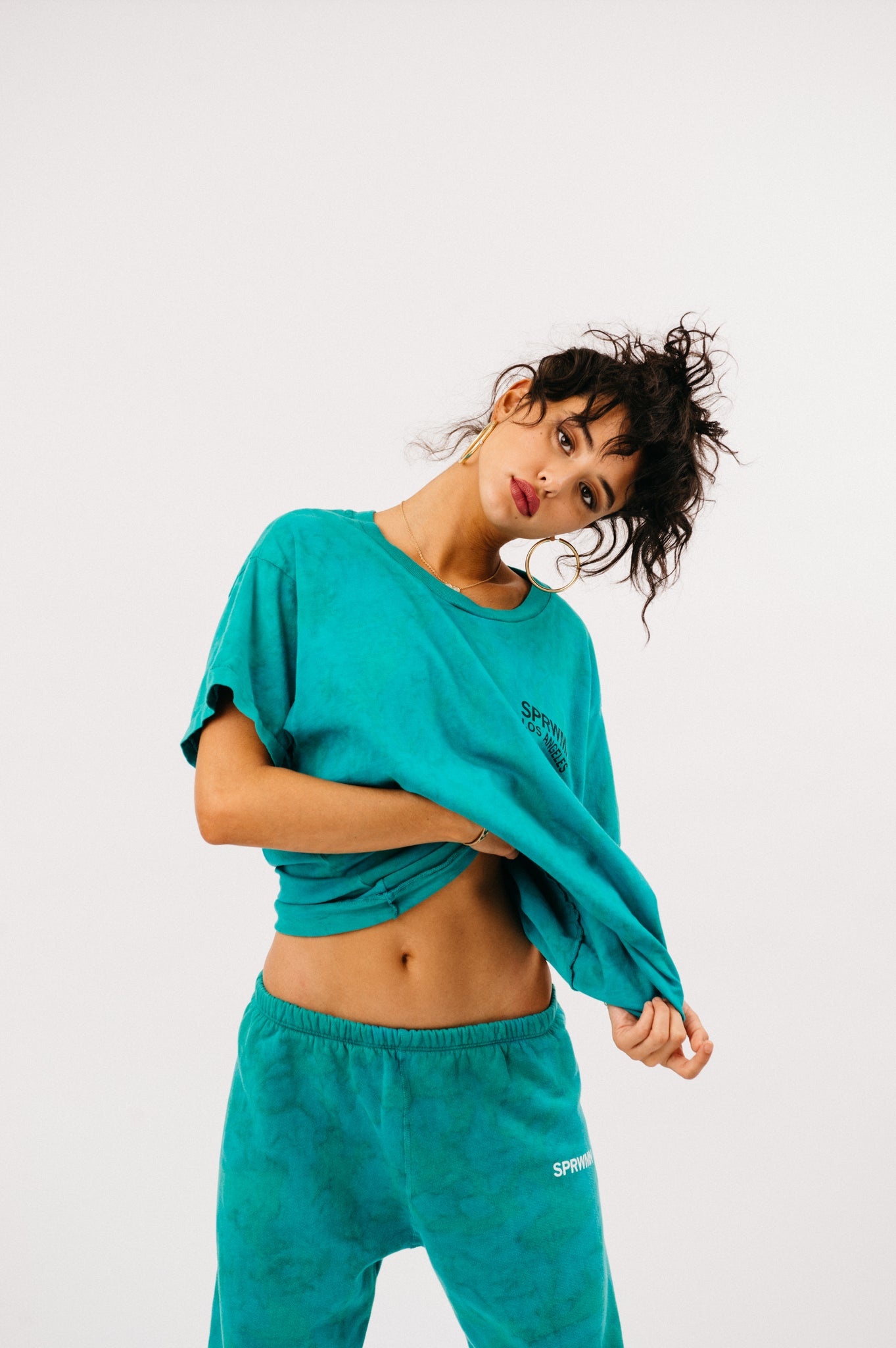 KELP MARBLE COTTON OVERSIZED LOGO TEE - 3
