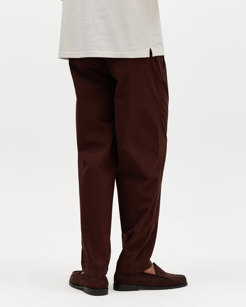 Tyne - Dark Brown Cotton Poplin Loose Fit Trousers 6