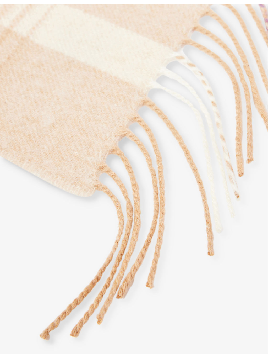 Fringe-trim brushed cashmere scarf - 2