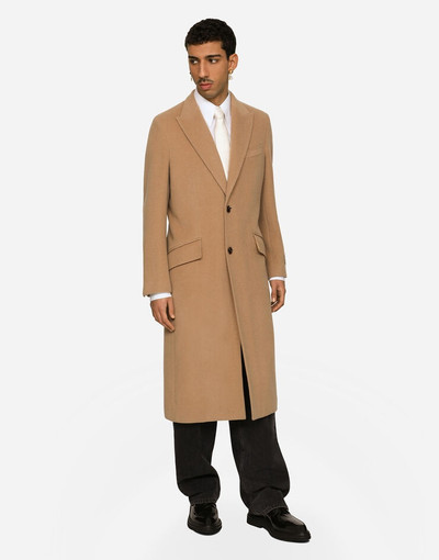 Dolce & Gabbana Single-breasted camel wool coat outlook