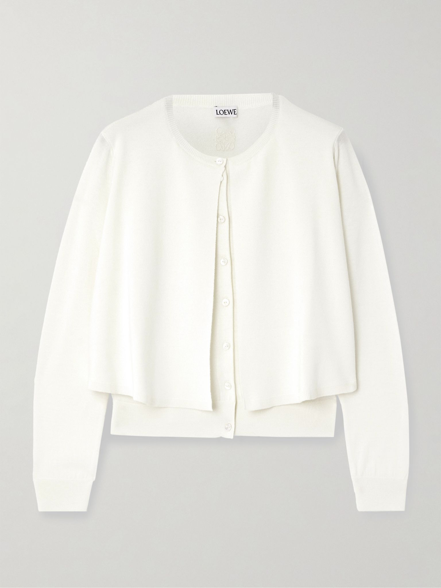 Layered wool cardigan White - 1