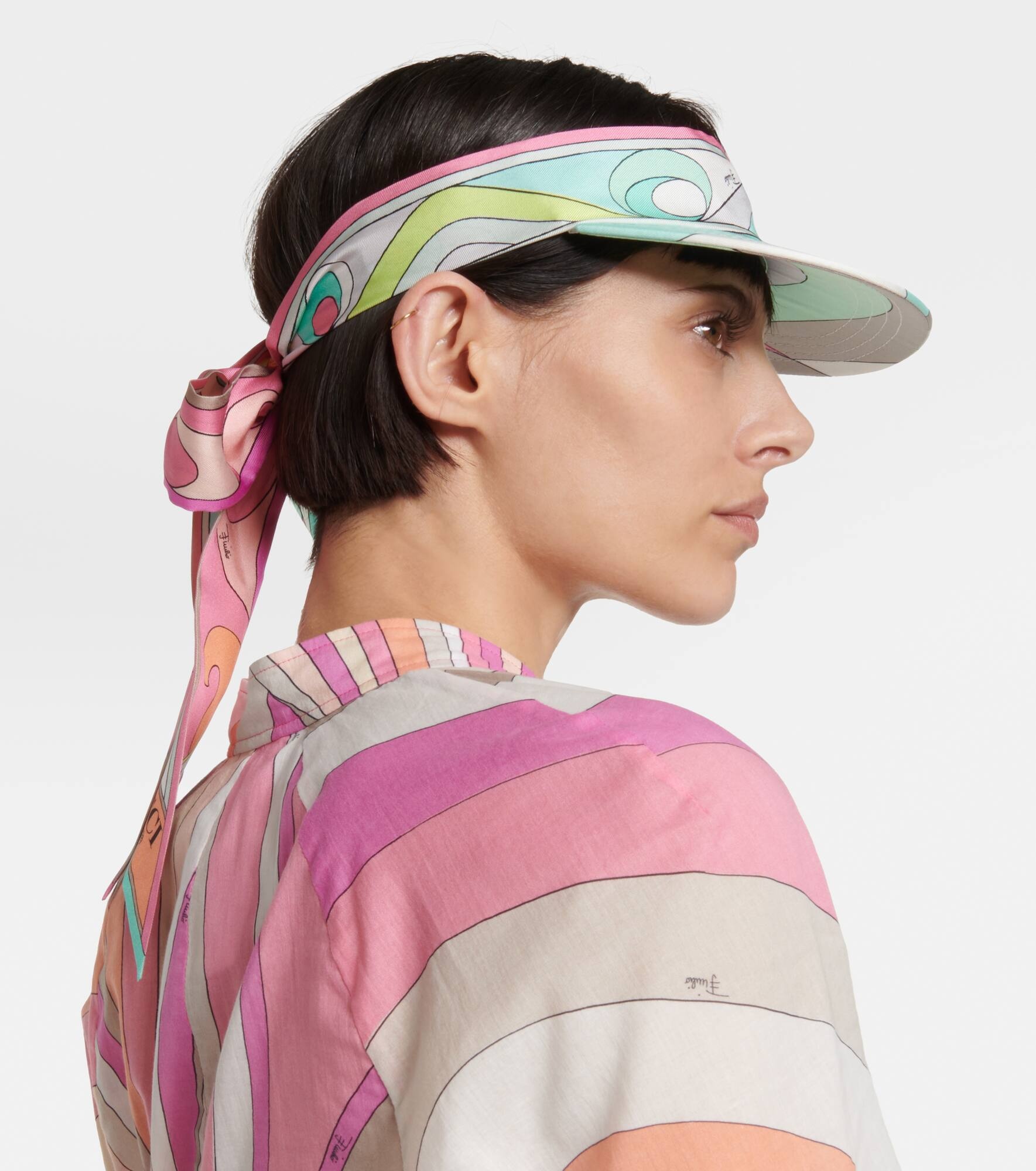 Iride-print silk twill visor - 3