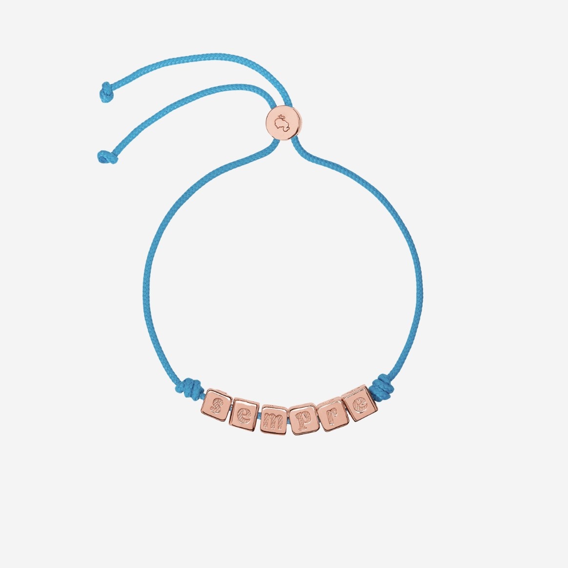 Gold Plated Silver Cube & Cord Bracelet - 1