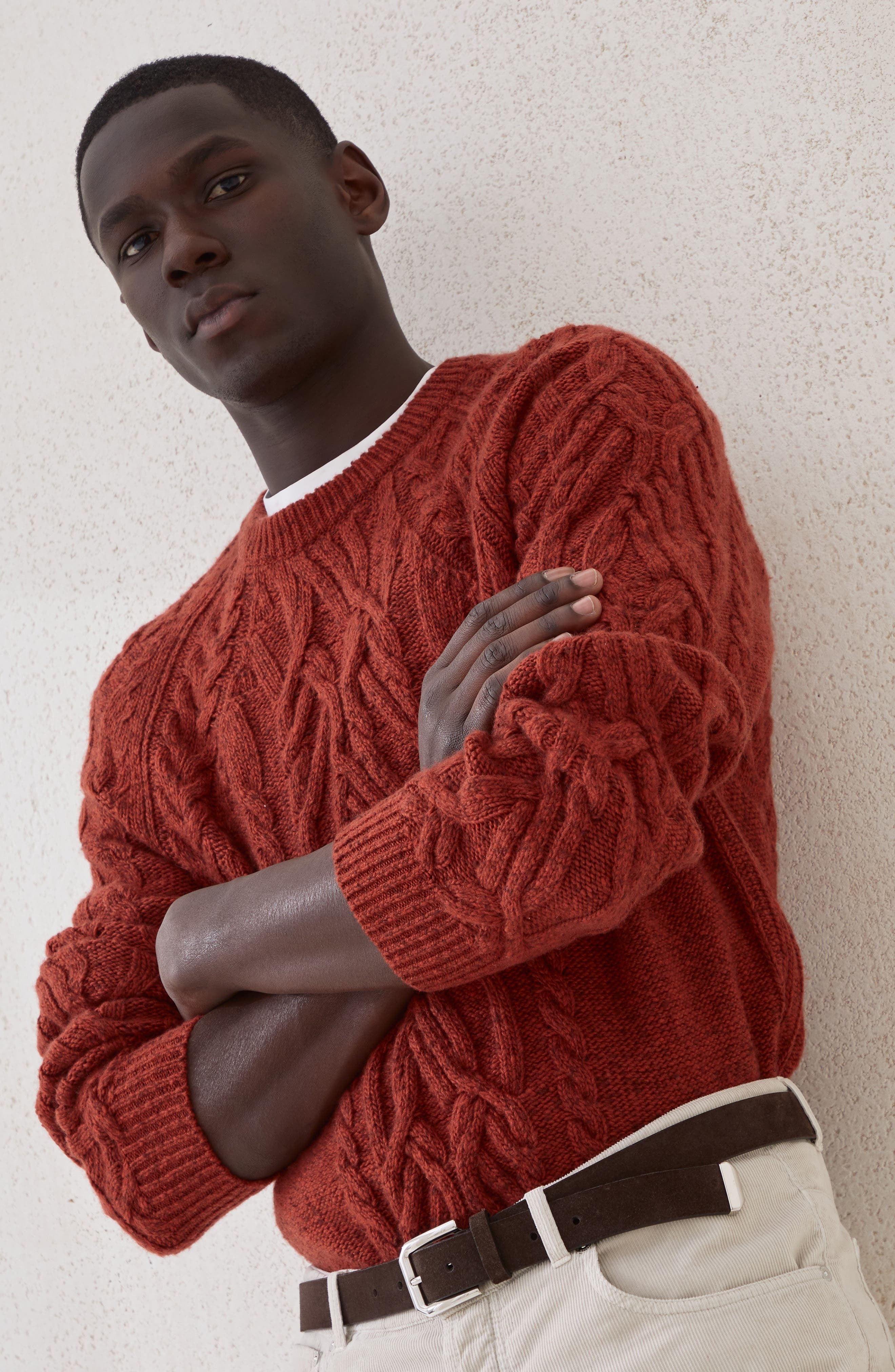 Brunello Cucinelli Cable knit sweater in Orange at Nordstrom - 5