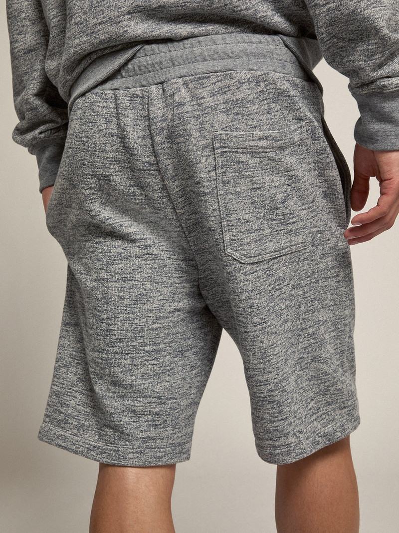 Men’s melange gray Bermuda shorts with gold star 4