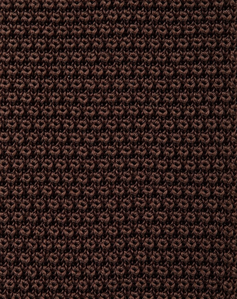 Brown knit tie 4