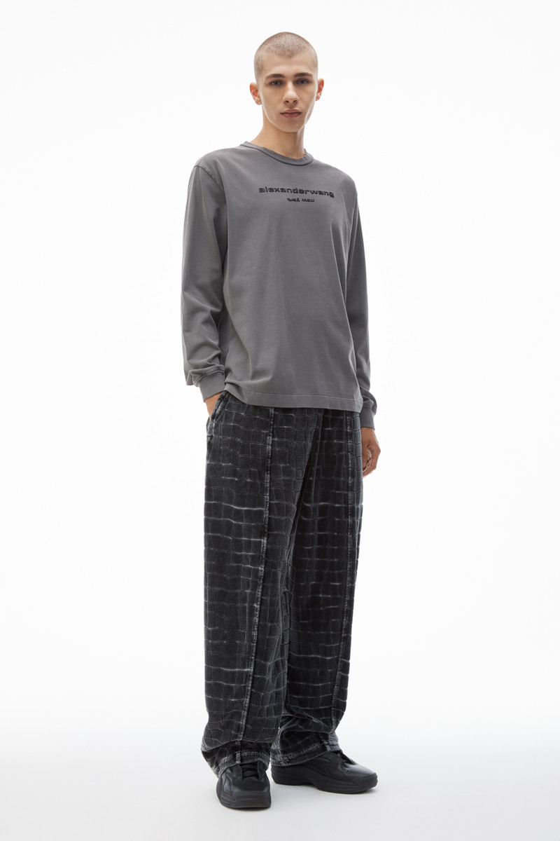 Alexander Wang glitter puff logo long-sleeve tee in cotton outlook