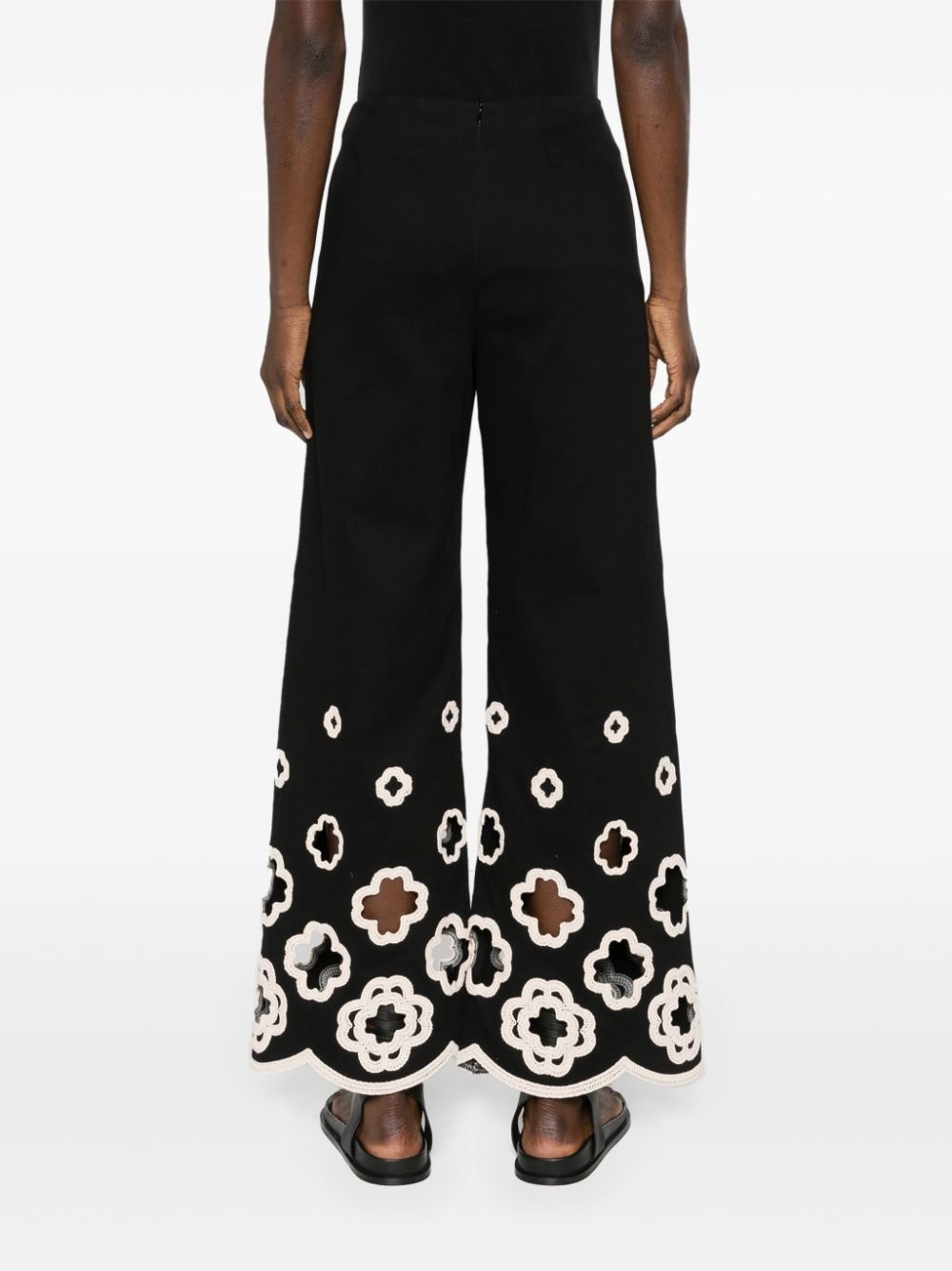 high-waist flared trousers - 4