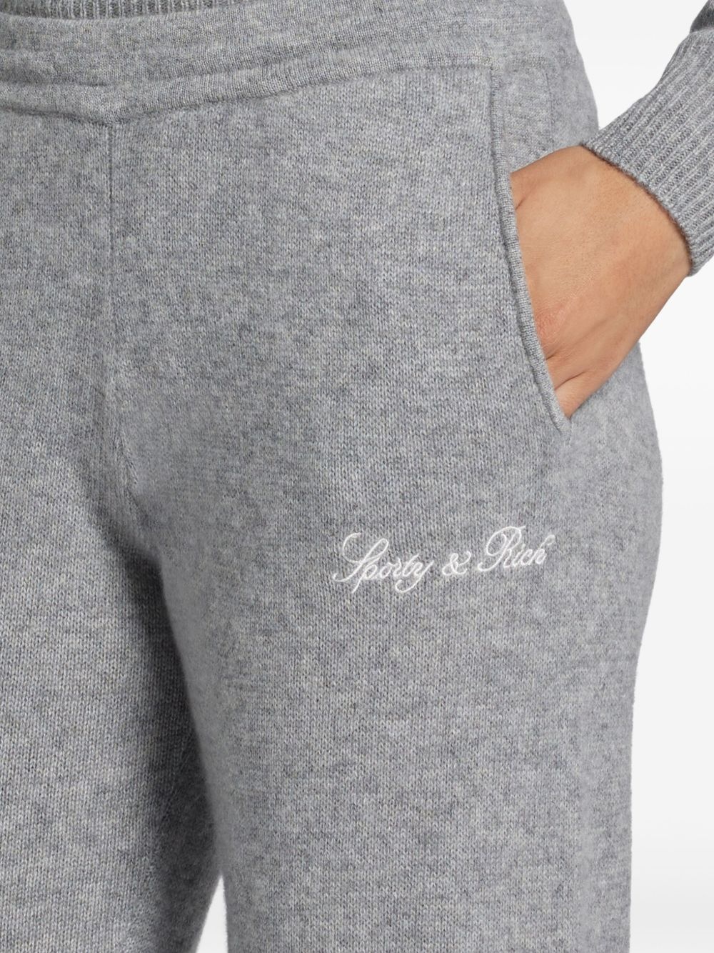 logo-embroidered track pants - 5