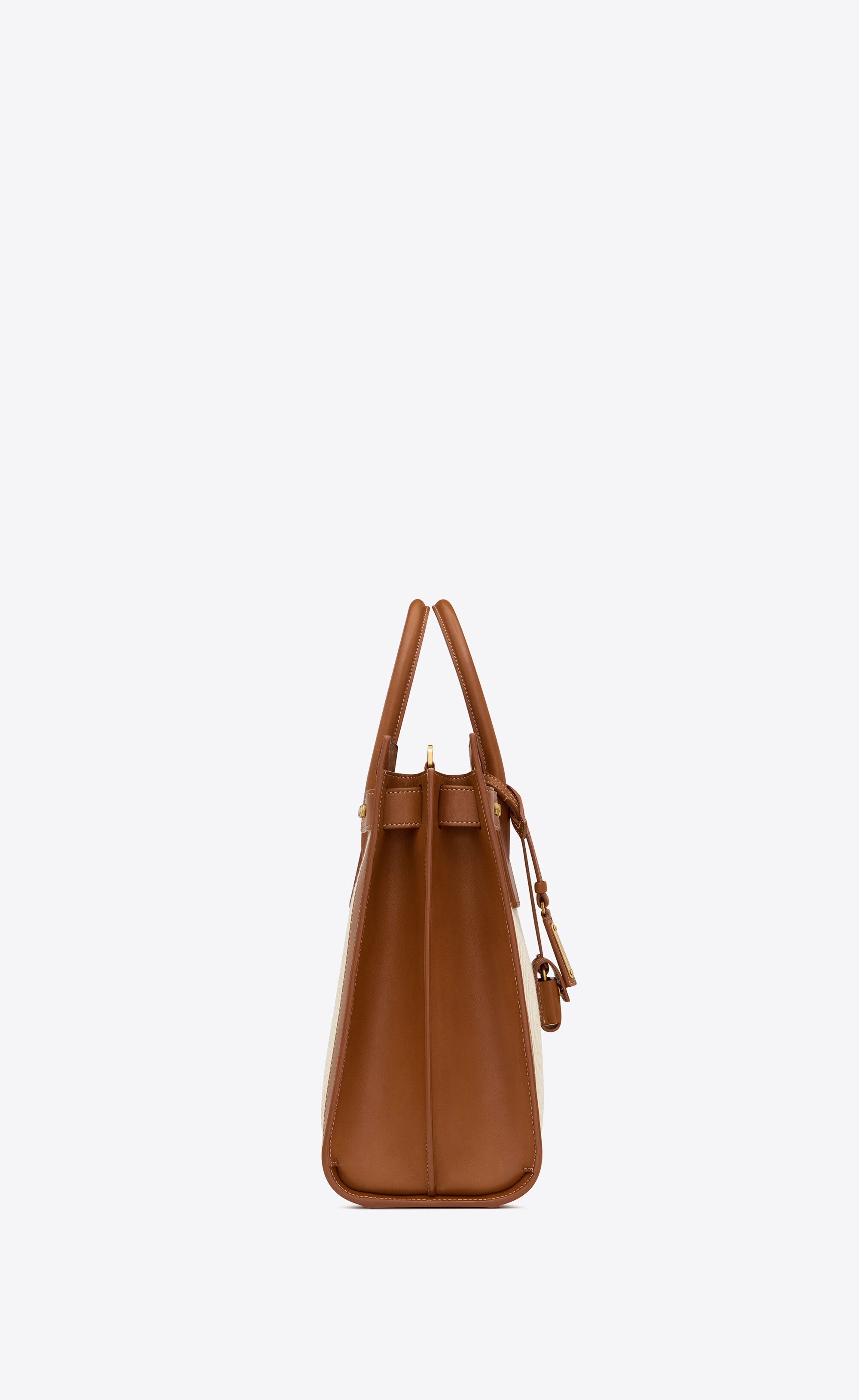 sac de jour thin large in canvas and leather - 3