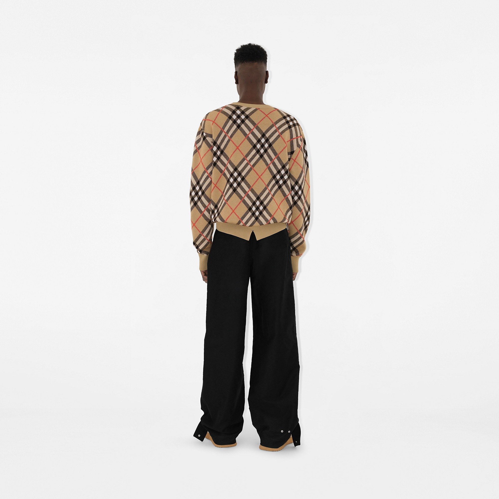 Check Wool Blend Sweater - 4