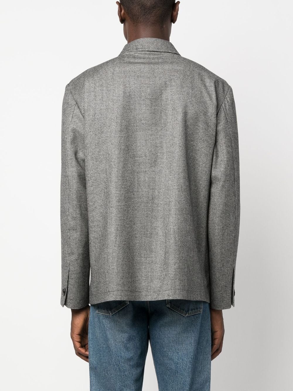 micro houndstooth-pattern shirt jacket - 4