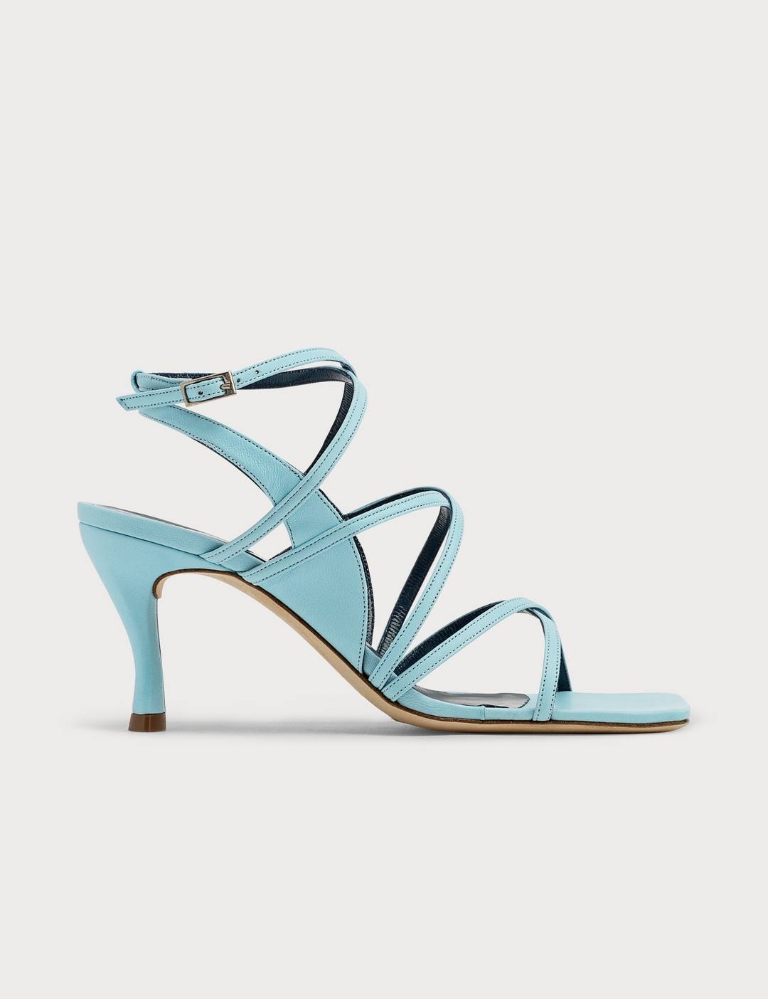 Christina Baby Blue Leather Sandals - 2