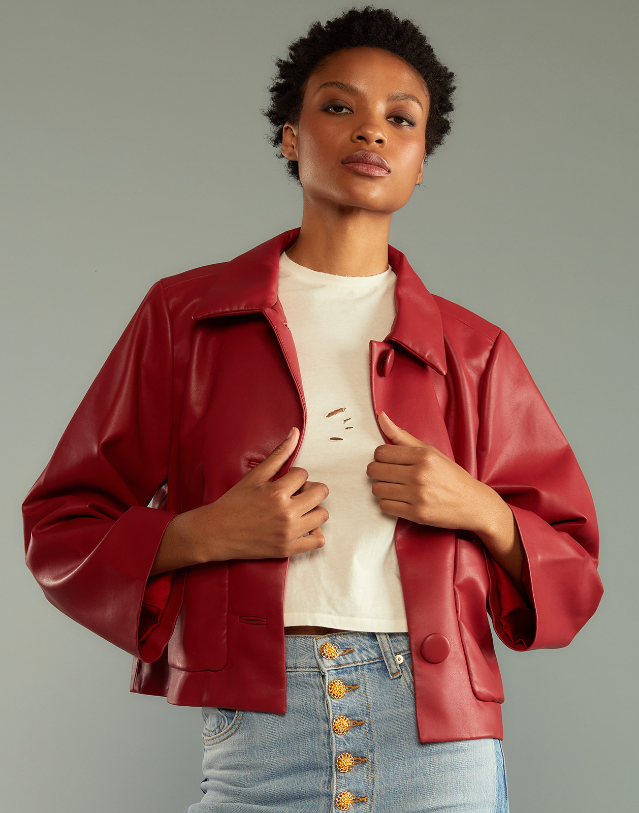 Vegan Leather Jacket - 6