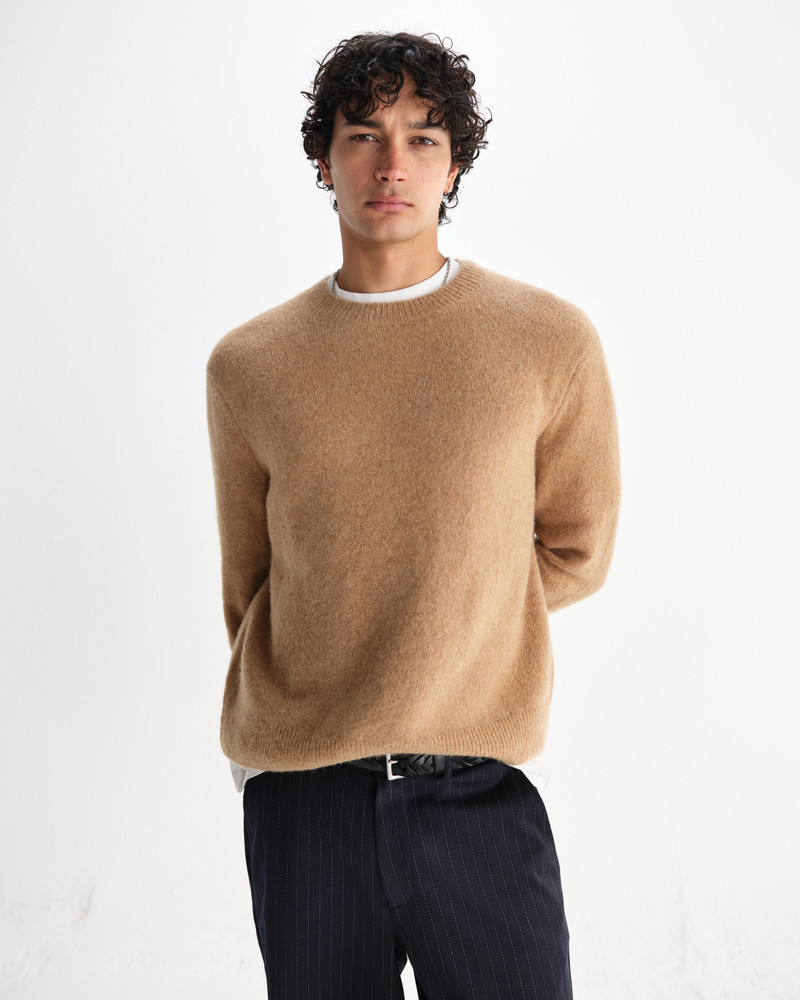 Wax London Wilde - Camel Fluffy Wool Crewneck outlook