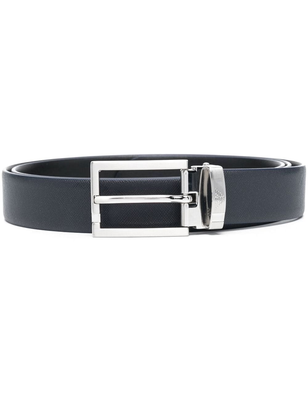logo-buckle leather belt - 1