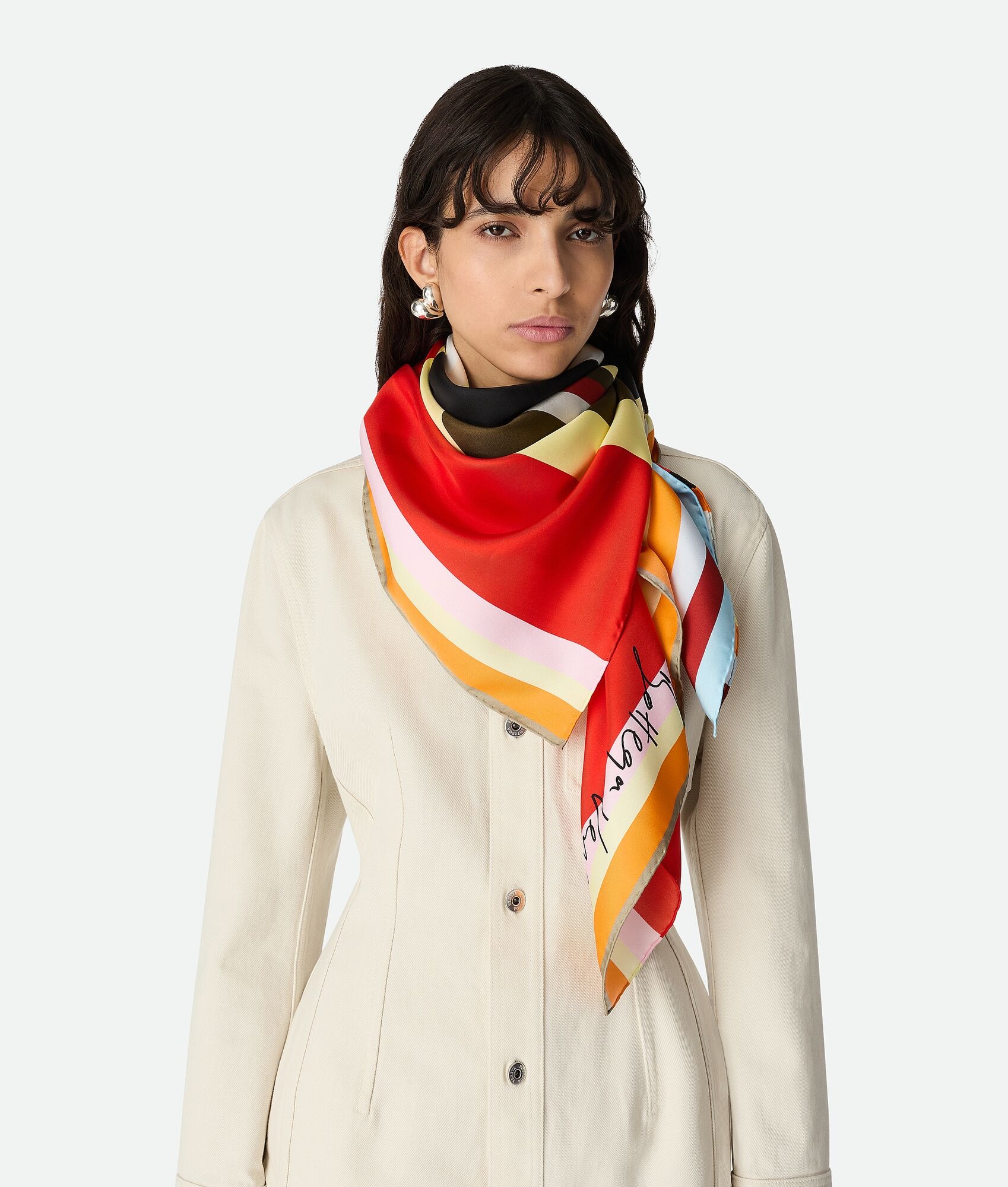 Silk Twill Striped Foulard - 5