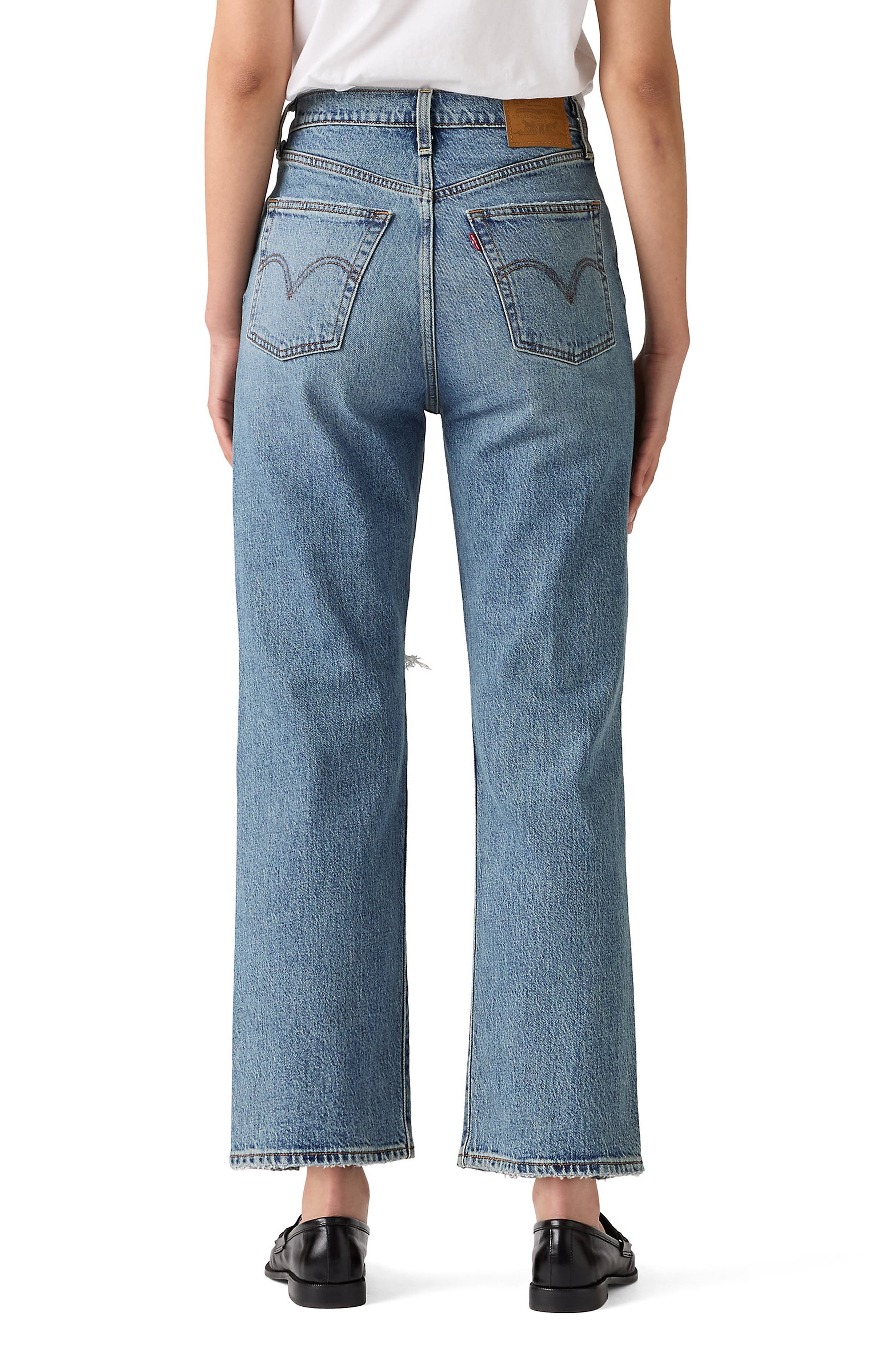 levi's Ribcage Ripped High Waist Ankle Straight Leg Jeans in Queen Mother at Nordstrom - 2