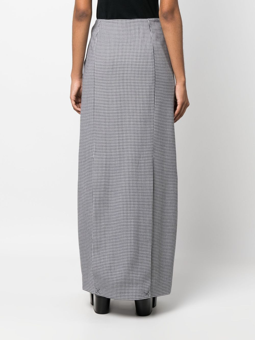 houndstooth-pattern wool maxi skirt - 4