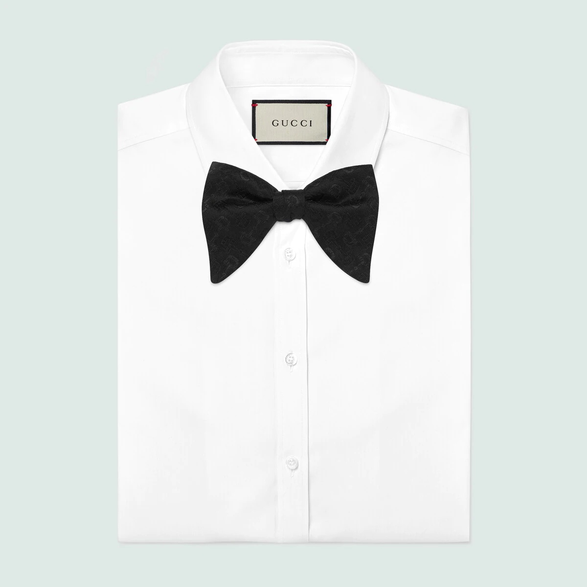 Wool silk Horsebit jacquard bow tie - 2