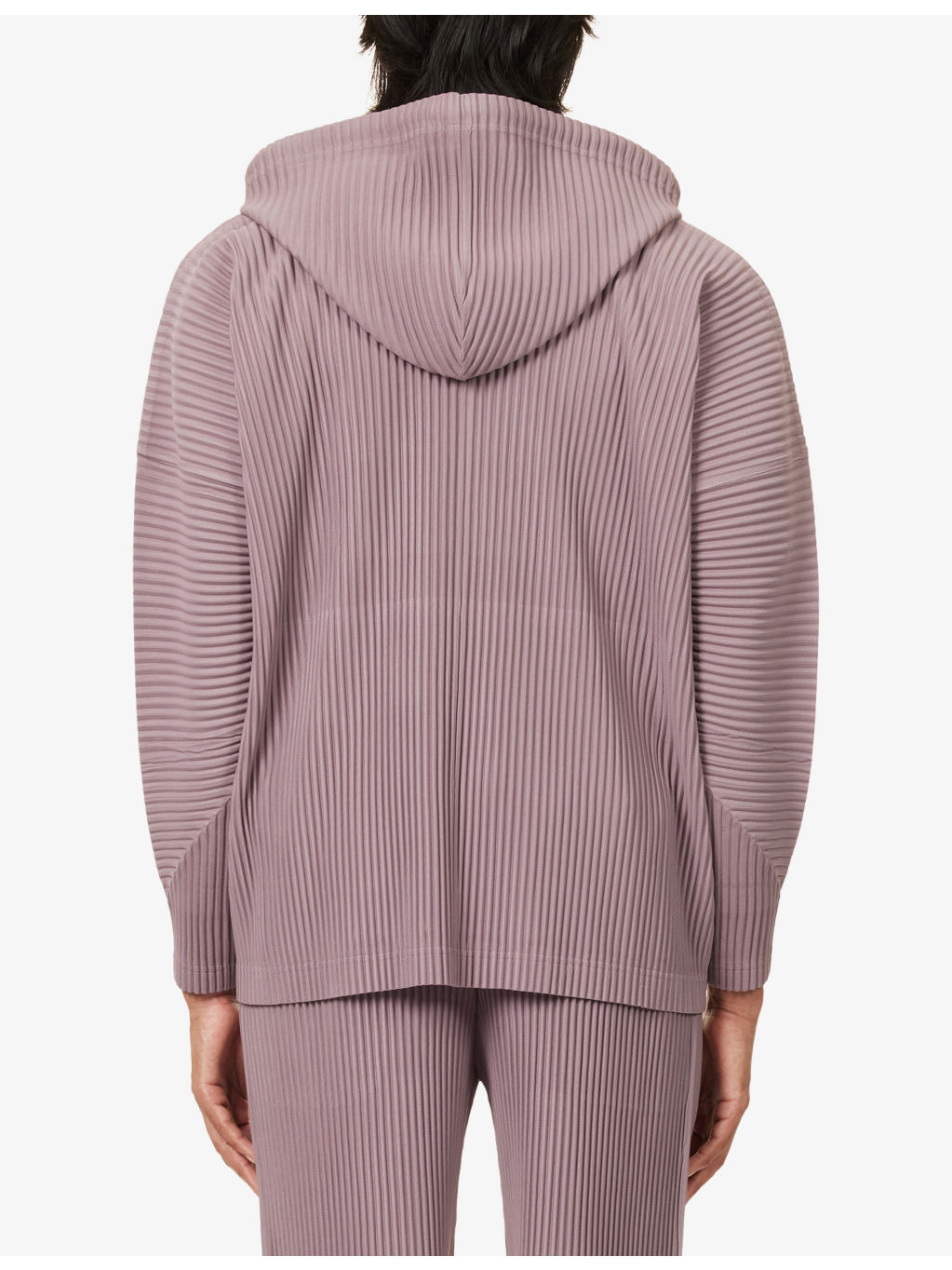 Color Pleats Relaxed-Fit Knitted Hoodie - 4
